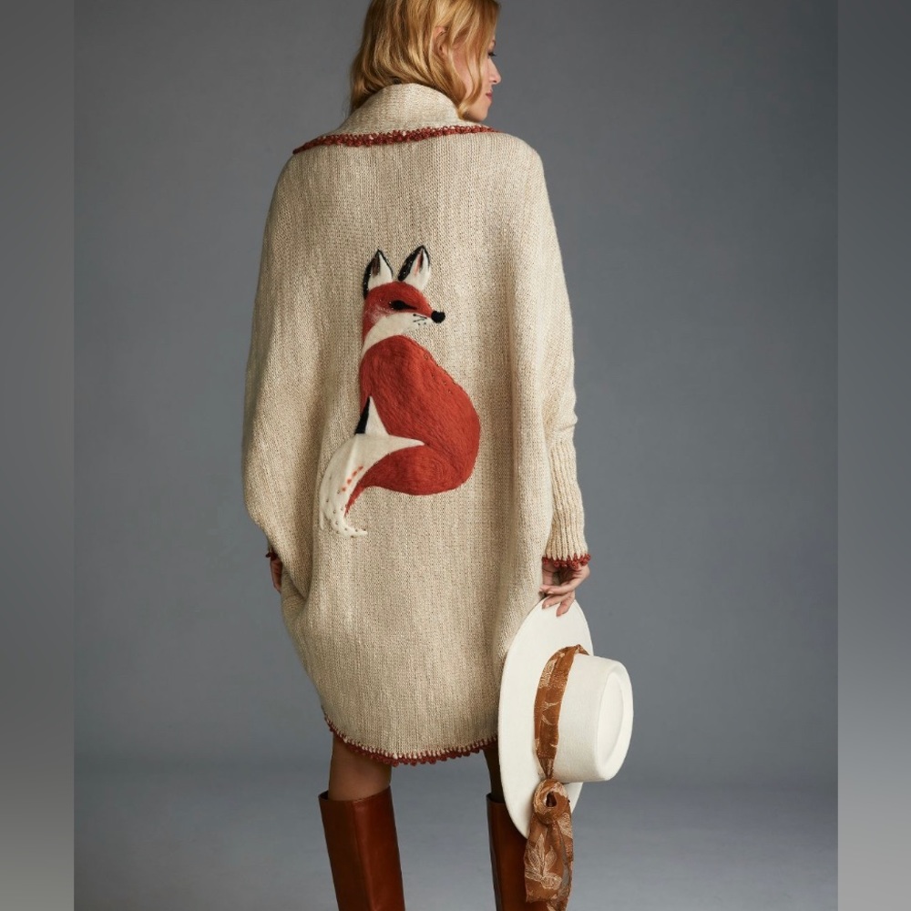 New Anthropologie Fox Cardigan